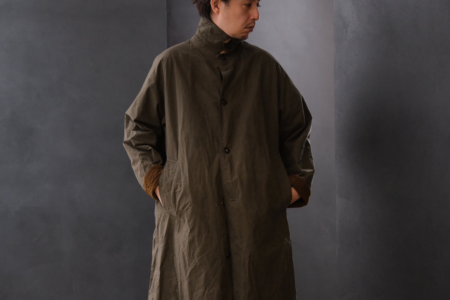 Chez Vidalenc /Coat bobi(cotton sailor/ kaki brown)