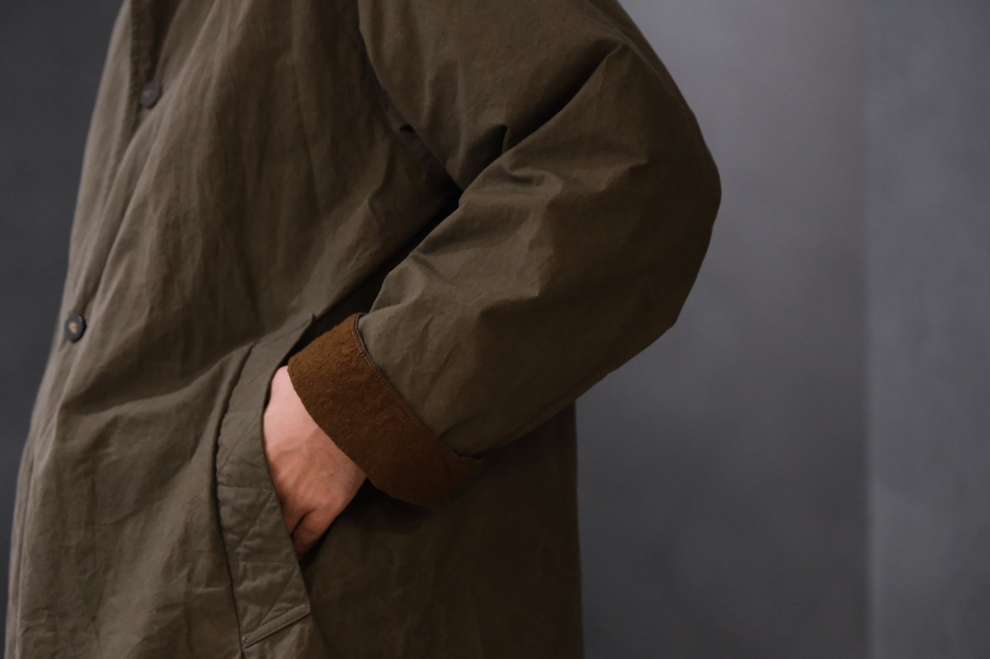 Chez Vidalenc /Coat bobi(cotton sailor/ kaki brown)