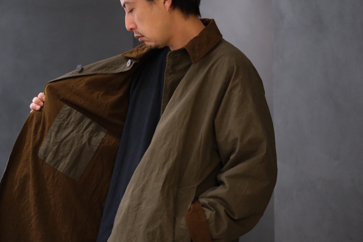 Chez Vidalenc /Coat bobi(cotton sailor/ kaki brown)