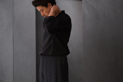 nonnotte/Tapered Oversized Long Sleeve Shawl Collar