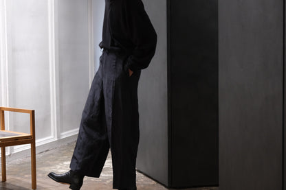 nonnotte/Draping Crotch Box Pleats No Tuck Trousers