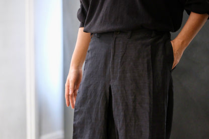 nonnotte/Draping Crotch Box Pleats No Tuck Trousers