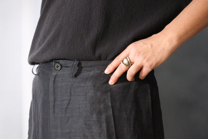 nonnotte/Draping Crotch Box Pleats No Tuck Trousers