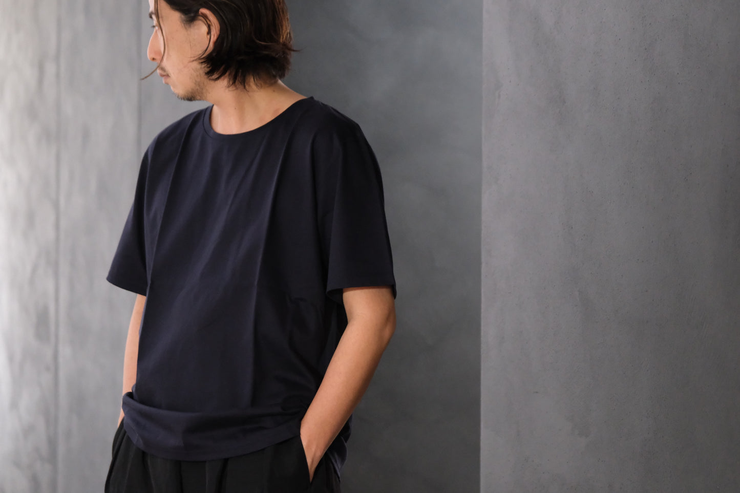 Re:Sarto/COTTON COMPACT JERSEY TEE/NAVY