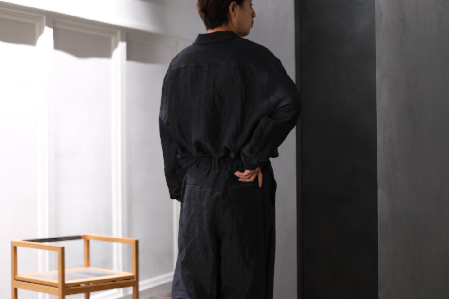 nonnotte/Draping Crotch Box Pleats No Tuck Trousers