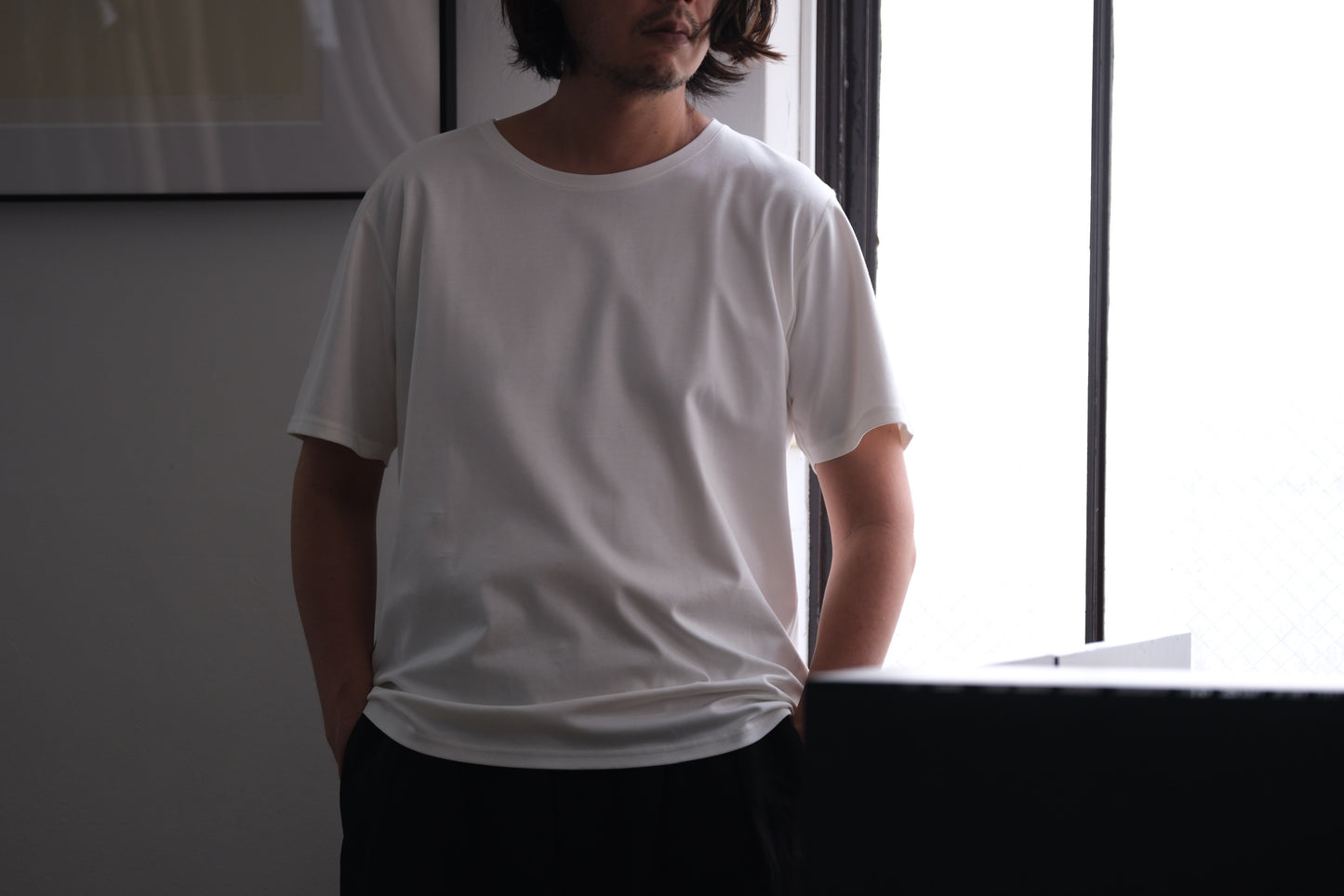Re:Sarto/COTTON COMPACT JERSEY TEE/WHITE