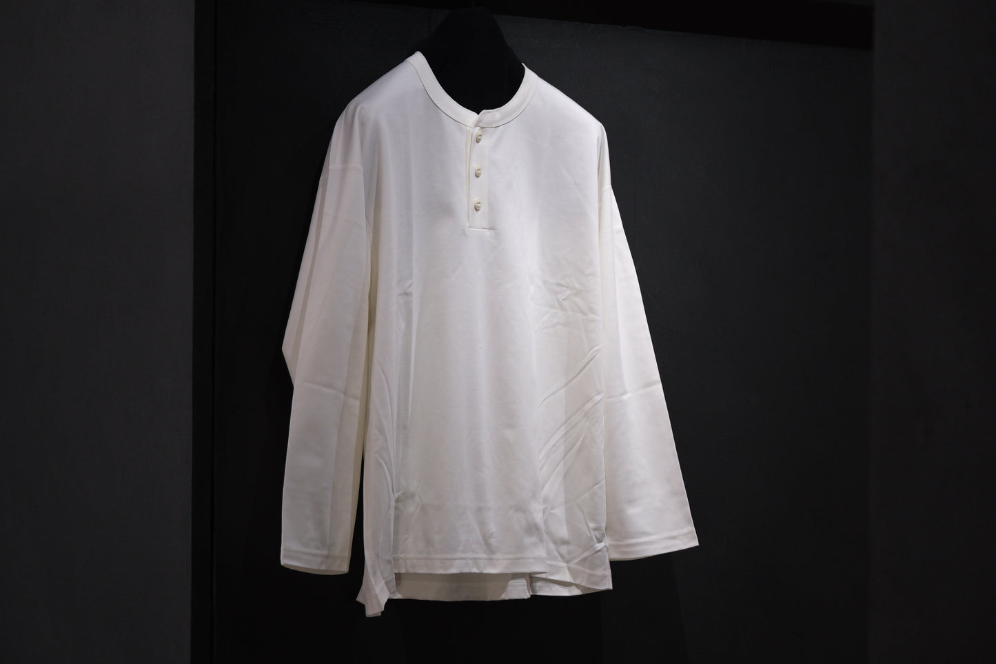 Re:Sarto / COTTON COMPACT JERSEY　3 BUTTON HENLEY OVER TEE　/ WHITE