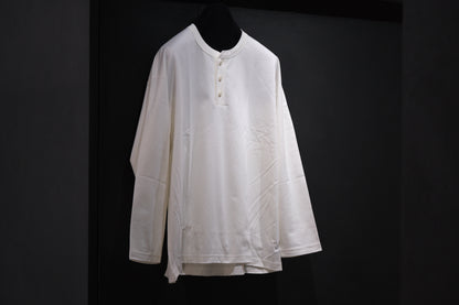 Re:Sarto / COTTON COMPACT JERSEY　3 BUTTON HENLEY OVER TEE　/ WHITE