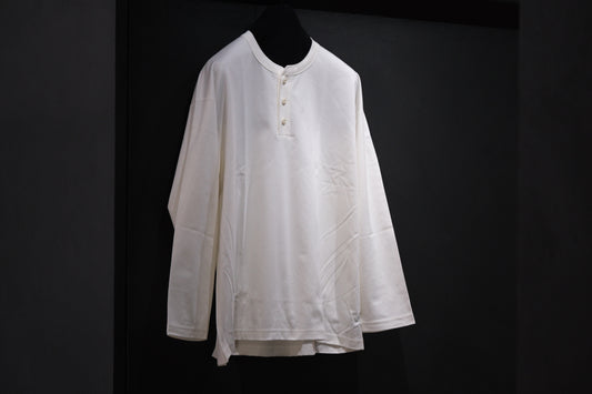 Re:Sarto / COTTON COMPACT JERSEY　3 BUTTON HENLEY OVER TEE　/ WHITE