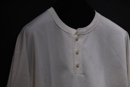 Re:Sarto / COTTON COMPACT JERSEY　3 BUTTON HENLEY OVER TEE　/ WHITE