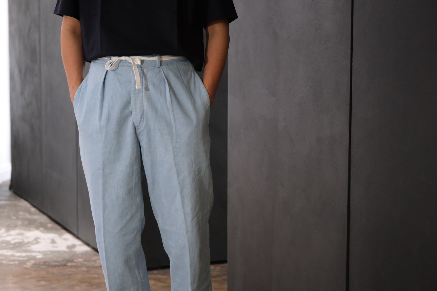 COHERENCE/ALAIN/10 oz LOGGER SELVEDGE DENIM / AQUA BLUE