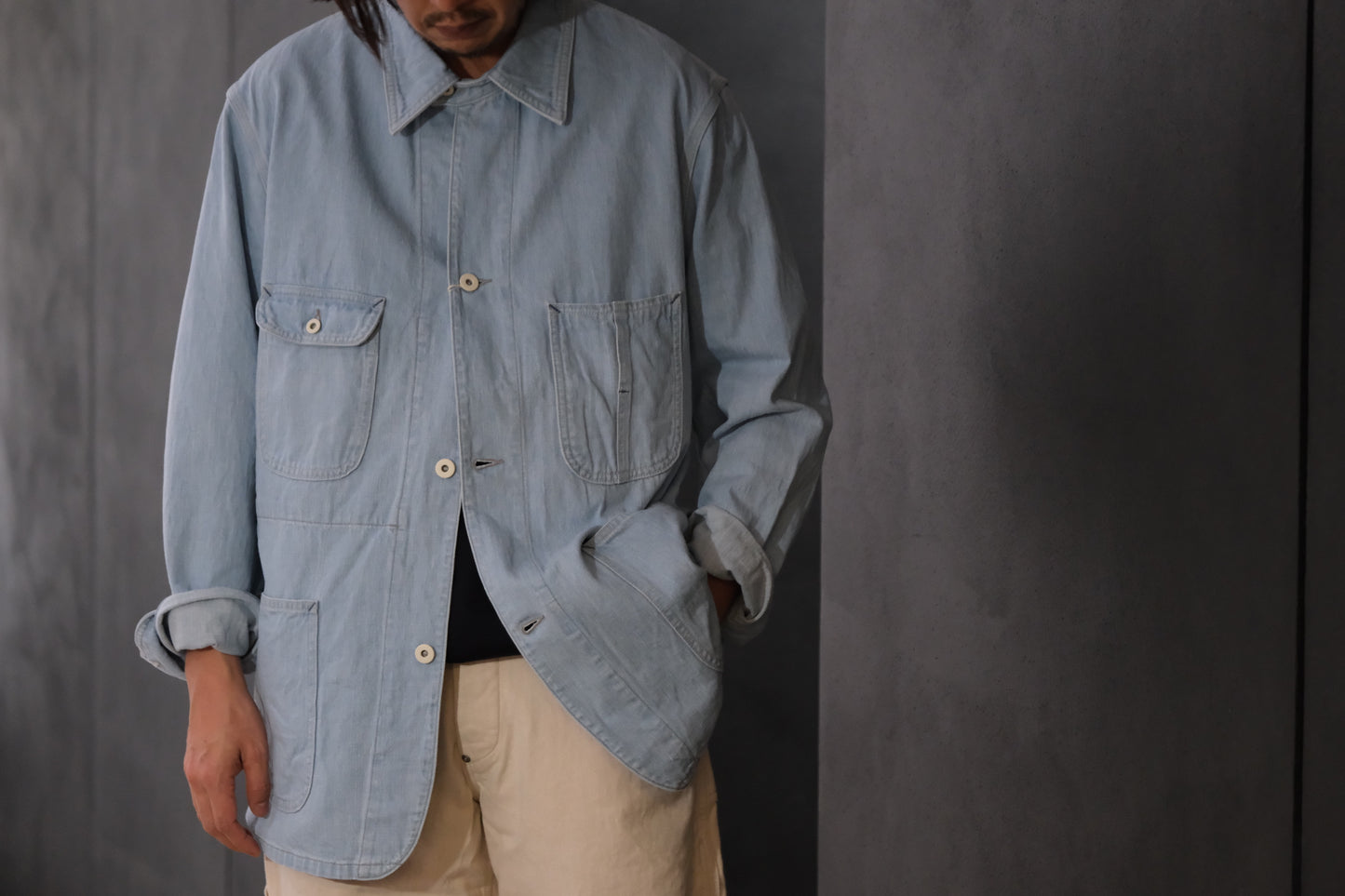 COHERENCE/ JACKSON / 10 oz LOGGER SELVEDGE DENIM / AQUA BLUE