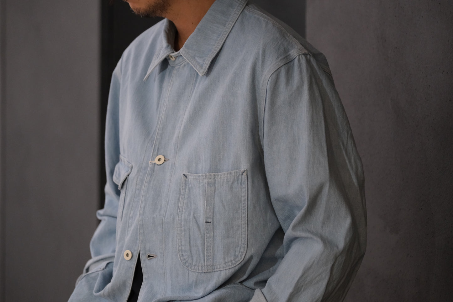 COHERENCE/ JACKSON / 10 oz LOGGER SELVEDGE DENIM / AQUA BLUE