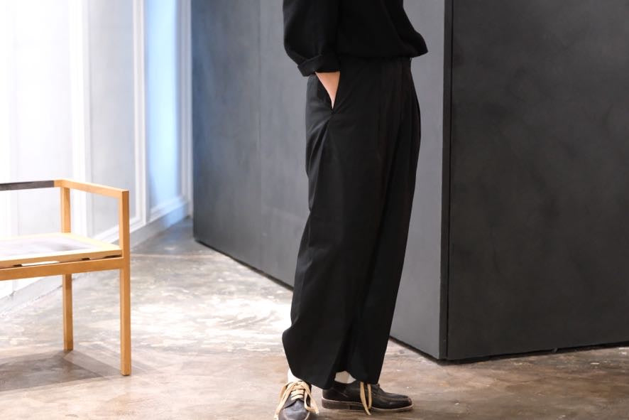 nonnotte/Draping Elastic In Tuck Wide Trousers