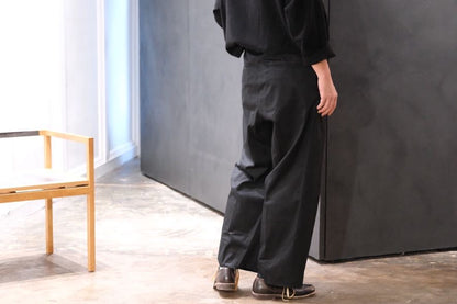 nonnotte/Draping Elastic In Tuck Wide Trousers