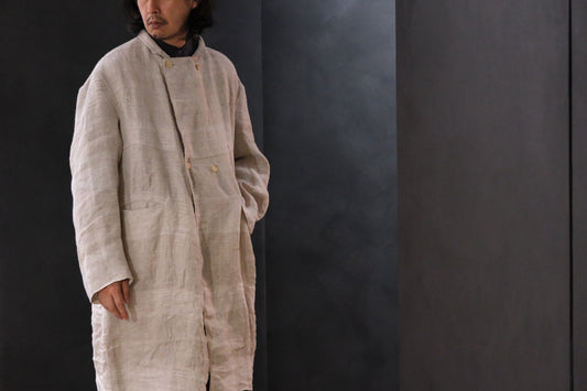 Isabella Stefanelli / (XVI)_James Coat  /  Fabric 34_E “ Lino Tales” Hand Woven
