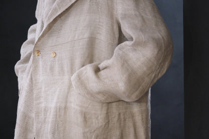 Isabella Stefanelli / (XVI)_James Coat  /  Fabric 34_E “ Lino Tales” Hand Woven