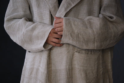 Isabella Stefanelli / (XVI)_James Coat  /  Fabric 34_E “ Lino Tales” Hand Woven
