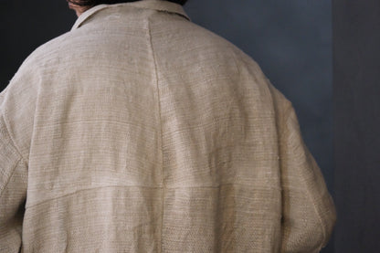 Isabella Stefanelli / (XVI)_James Coat  /  Fabric 34_E “ Lino Tales” Hand Woven