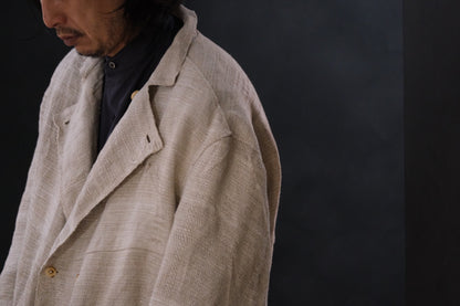 Isabella Stefanelli / (XVI)_James Coat  /  Fabric 34_E “ Lino Tales” Hand Woven