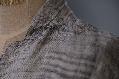 Isabella Stefanelli / (XVI)_Pablo Coat / Fabric 35_E “ On Ecru “ Hand Woven