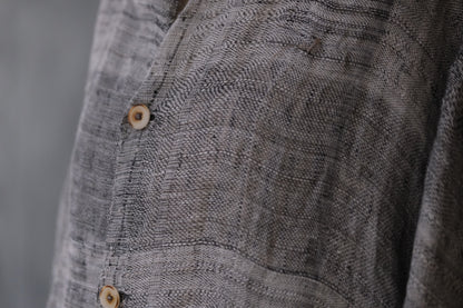 Isabella Stefanelli / (XVI)_Pablo Coat / Fabric 35_E “ On Ecru “ Hand Woven