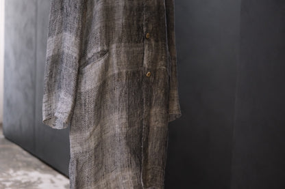 Isabella Stefanelli / (XVI)_Pablo Coat / Fabric 35_E “ On Ecru “ Hand Woven