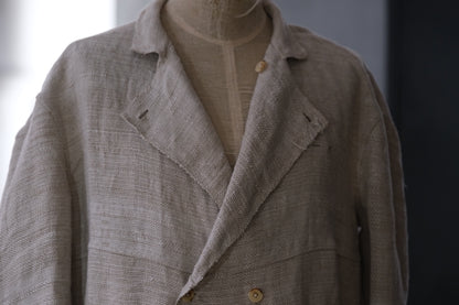 Isabella Stefanelli / (XVI)_James Coat  /  Fabric 34_E “ Lino Tales” Hand Woven