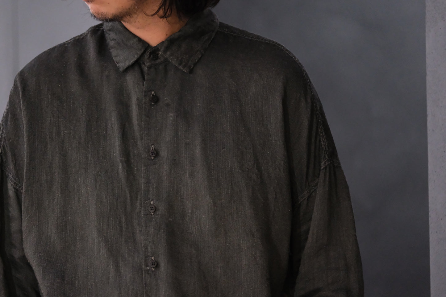 【受注商品】MINIMAL SLOPE / LOOSE SHIRT　(Sample Color : Grene)