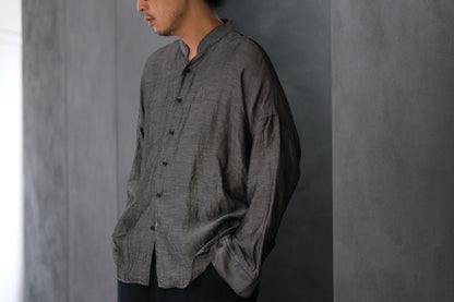 【受注商品】MINIMAL SLOPE / TOP BUTTONLESS SHIRT　(Sample Color : 無染色)