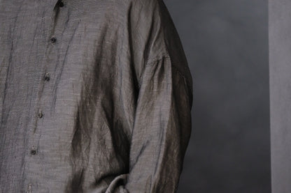 【受注商品】MINIMAL SLOPE / TOP BUTTONLESS SHIRT　(Sample Color : 無染色)