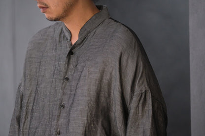 【受注商品】MINIMAL SLOPE / TOP BUTTONLESS SHIRT　(Sample Color : 無染色)