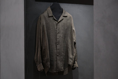 【受注商品】MINIMAL SLOPE / OPEN COLLARD SHIRT　(Sample Color : Drab)