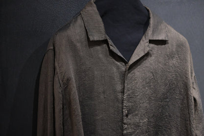 【受注商品】MINIMAL SLOPE / OPEN COLLARD SHIRT　(Sample Color : Drab)