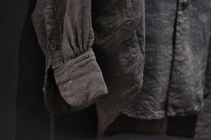 【受注商品】MINIMAL SLOPE / OPEN COLLARD SHIRT　(Sample Color : Drab)