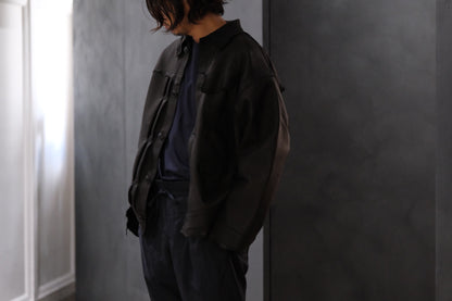 GOODKARMA DEVELOPMENT / Leather Blouse”DAVE”  DEERSKIN / (Black)