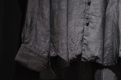 【受注商品】MINIMAL SLOPE / TOP BUTTONLESS SHIRT　(Sample Color : 無染色)