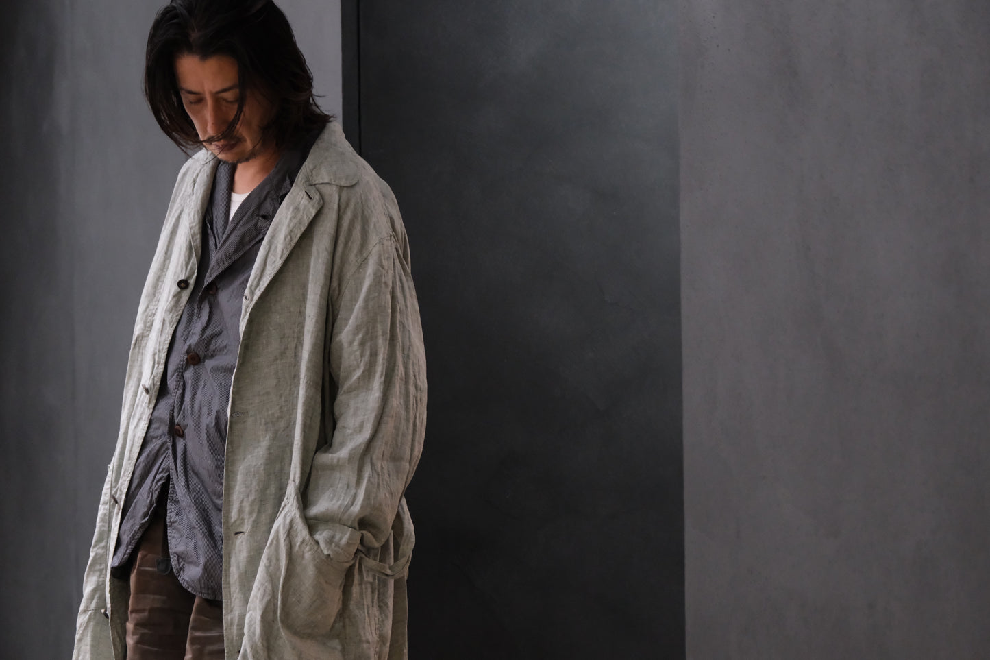 Chez vidalenc/COAT TRENCH/LINEN SAHARA