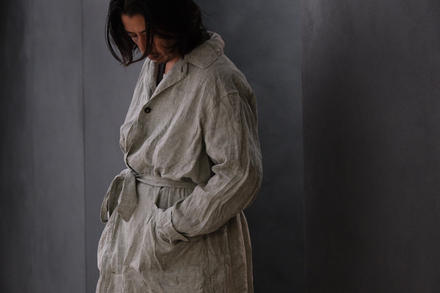 Chez vidalenc/COAT TRENCH/LINEN SAHARA