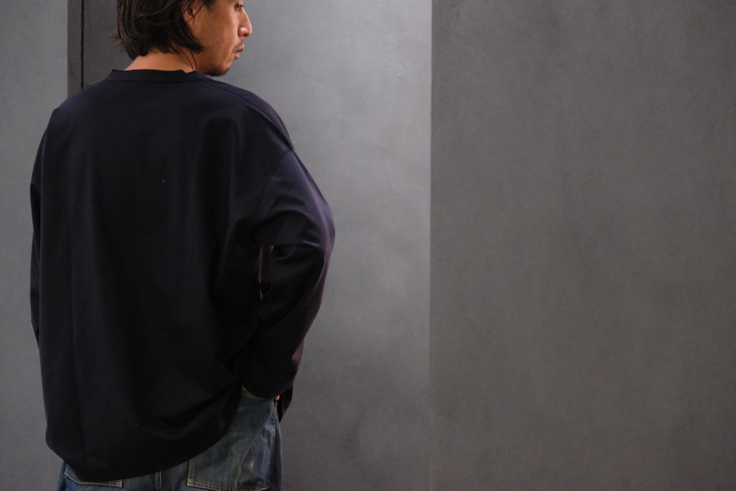 Re:Sarto/COTTON COMPACT JERSEY　3 BUTTON HENLEY OVER TEE　/ NAVY