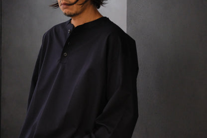 Re:Sarto/COTTON COMPACT JERSEY　3 BUTTON HENLEY OVER TEE　/ NAVY