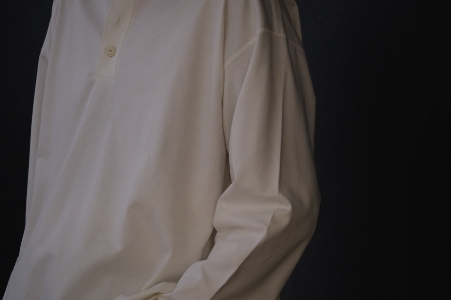 Re:Sarto / COTTON COMPACT JERSEY　3 BUTTON HENLEY OVER TEE　/ WHITE