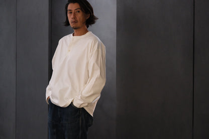 Re:Sarto / COTTON COMPACT JERSEY　3 BUTTON HENLEY OVER TEE　/ WHITE