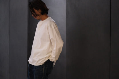 Re:Sarto / COTTON COMPACT JERSEY　3 BUTTON HENLEY OVER TEE　/ WHITE