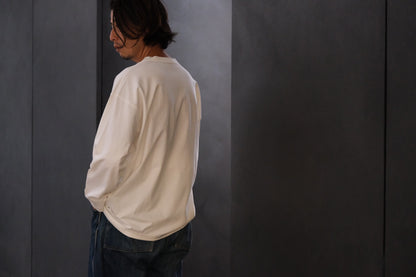 Re:Sarto / COTTON COMPACT JERSEY　3 BUTTON HENLEY OVER TEE　/ WHITE