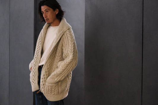 Slopeslow / Jamieson’s Shetland wool/Hand Knitting Cowichan sweater