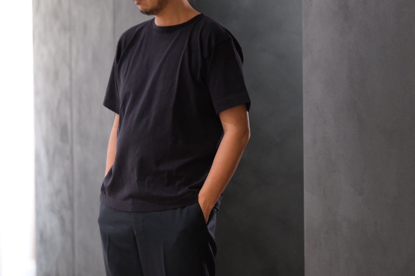SPECIAL IN ORDINARY / 03 M.M.Boat-Neck Tee / BLACK ULTRAMARINE