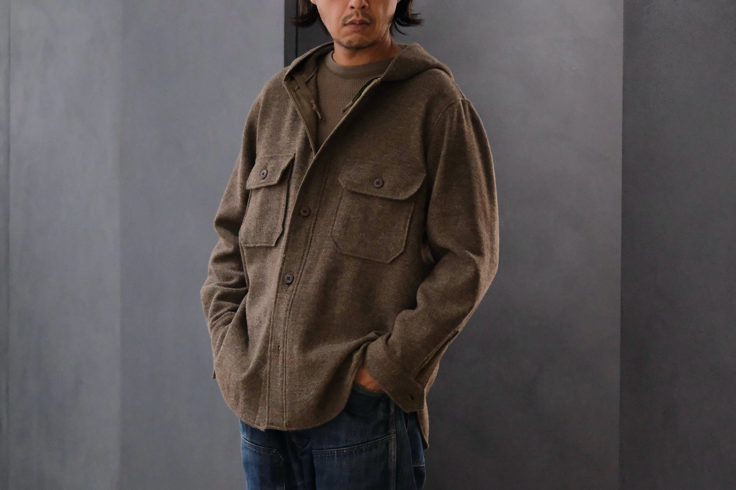 WASEW / NAFF HOODIE (MIX BROWN)