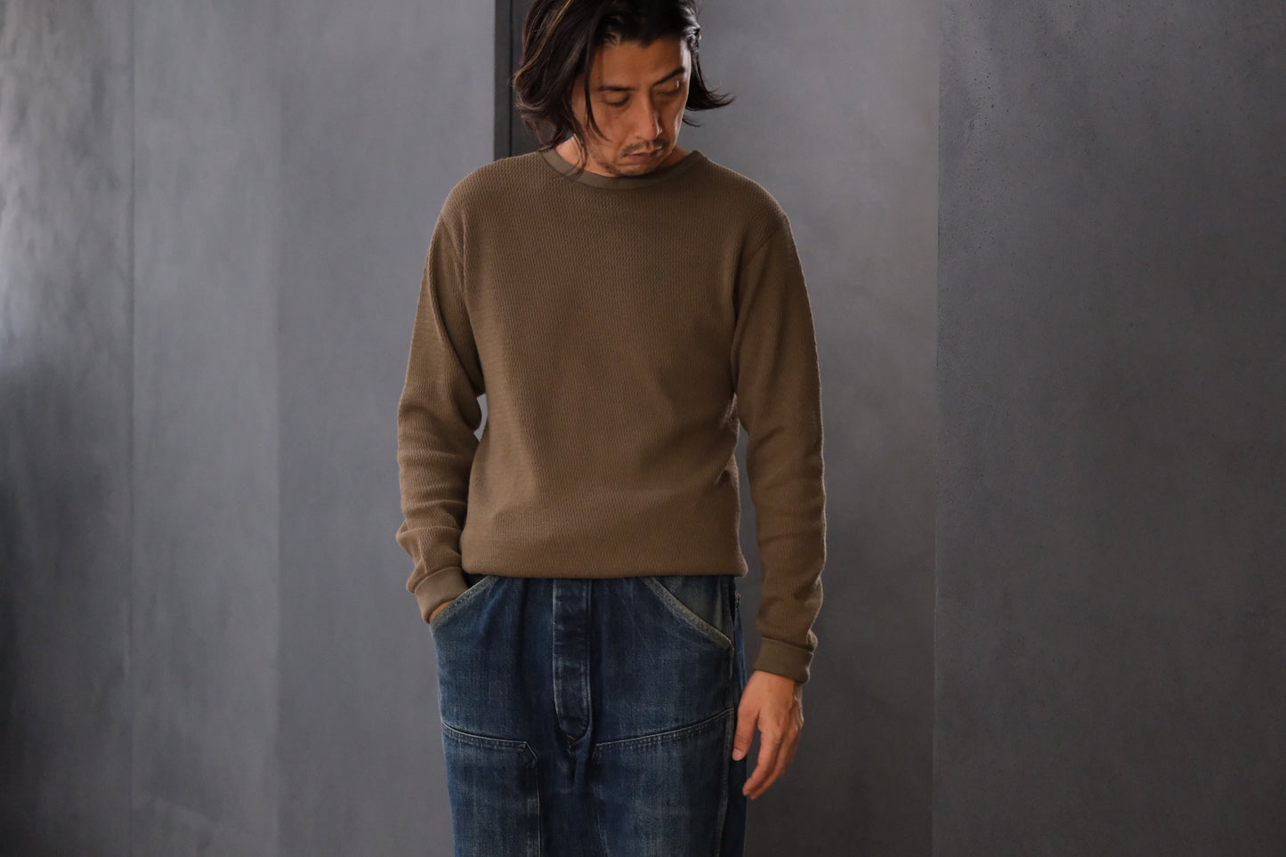 WASEW / MIL THERMAL CREW NECK (OLIVE)