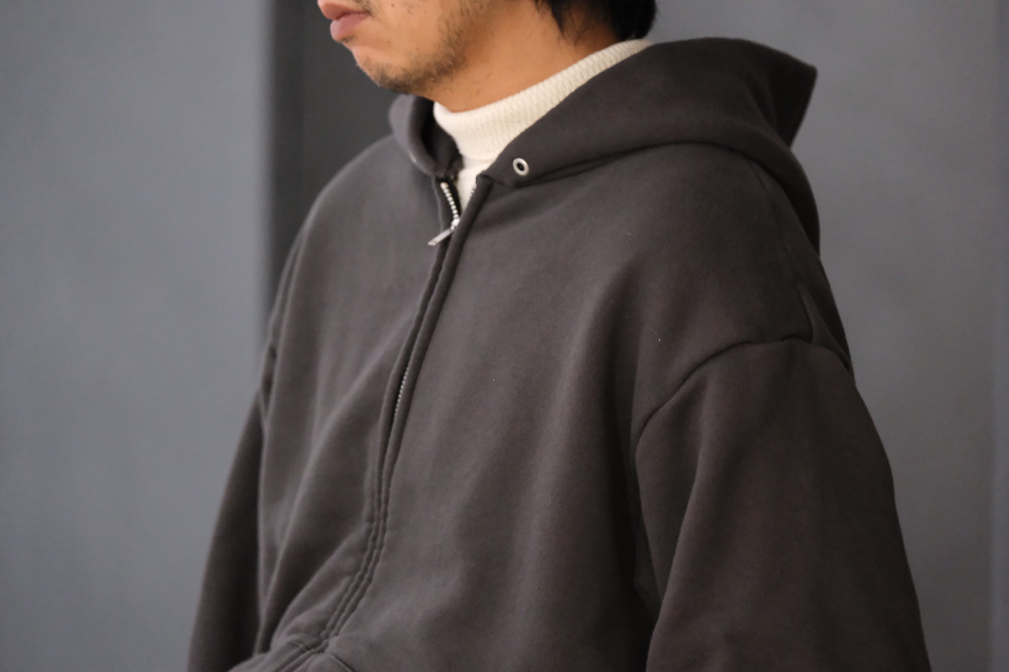 WASEW / TWO FACE ZIP HOODIE (BLACK SUN)